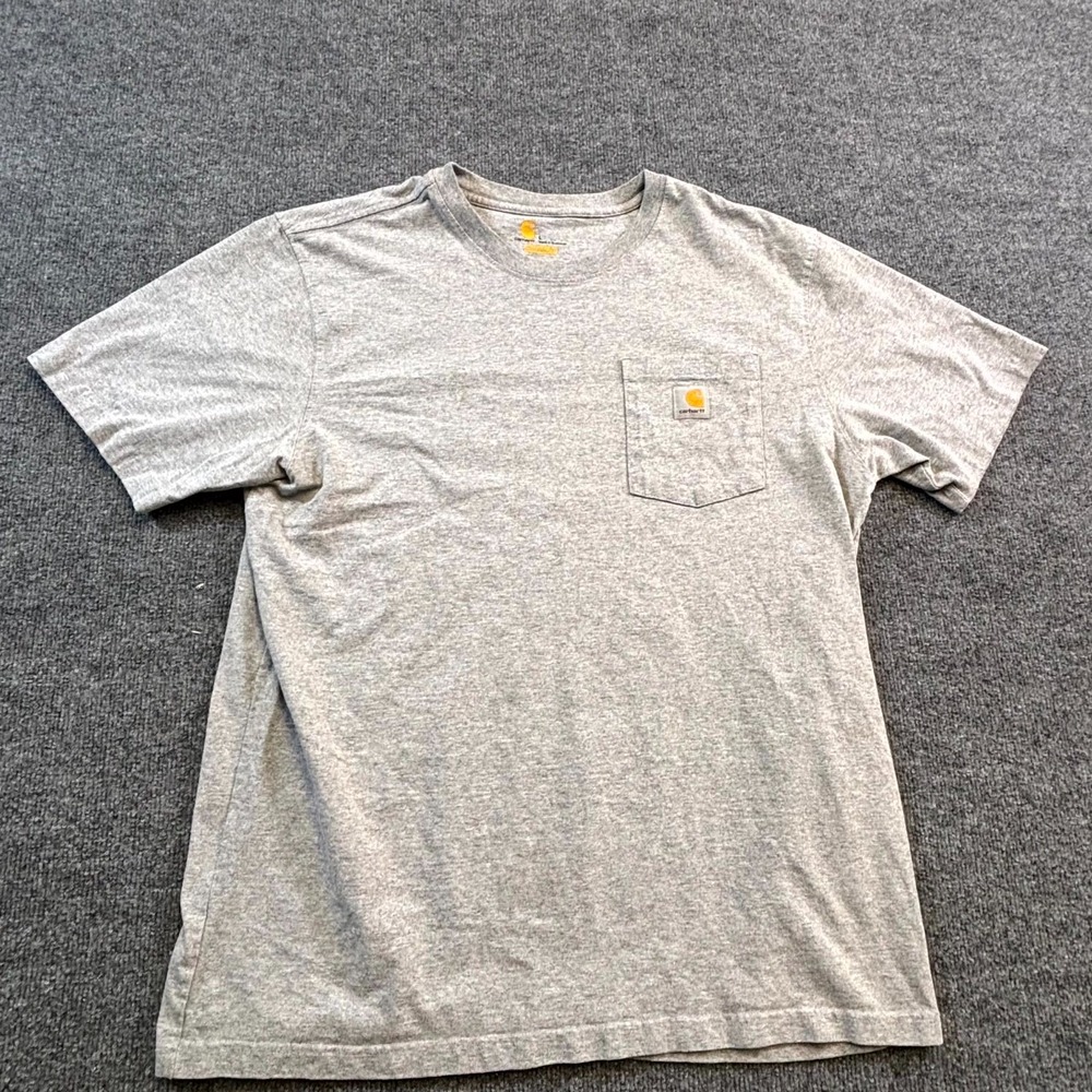 Carhartt Mens L Gray Cotton Original Fit Pocket T-Shirt K87 HGY Short Sleeve